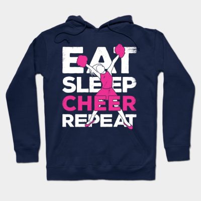 Eat Sleep Cheer Repeat Cheerleader Gift Hoodie Official Cheerleading Merch