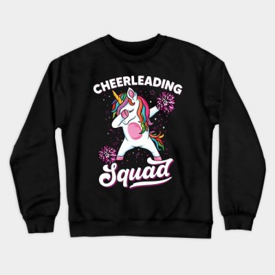 Magical Cute Dabbing Unicorn Cheer Funny Cheerlead Crewneck Sweatshirt Official Cheerleading Merch