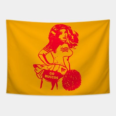 Retro Cheerleader Go Buccos Tapestry Official Cheerleading Merch