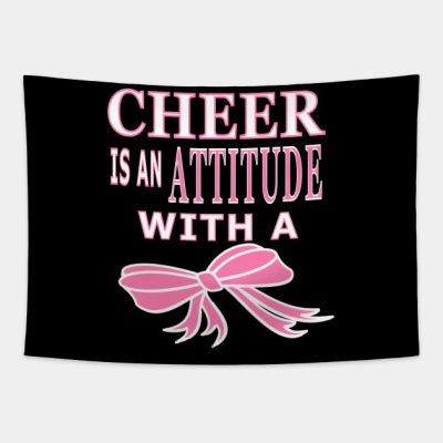 Cheer Is An Attitude With A Bow Tapestry Official Cheerleading Merch