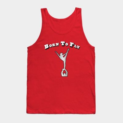 Born To Fly Cheer Design In Silver Tank Top Official Cheerleading Merch