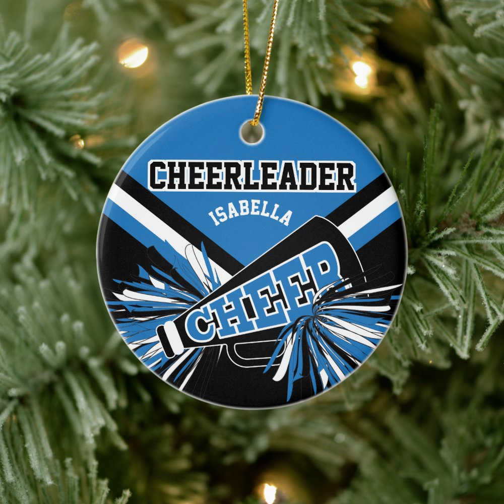 cheerleader blue white and black ceramic ornament r2c093e08f19343eeb68f5ba1d313a35c 05wi1 8byvr 1000 - Cheerleading Gifts