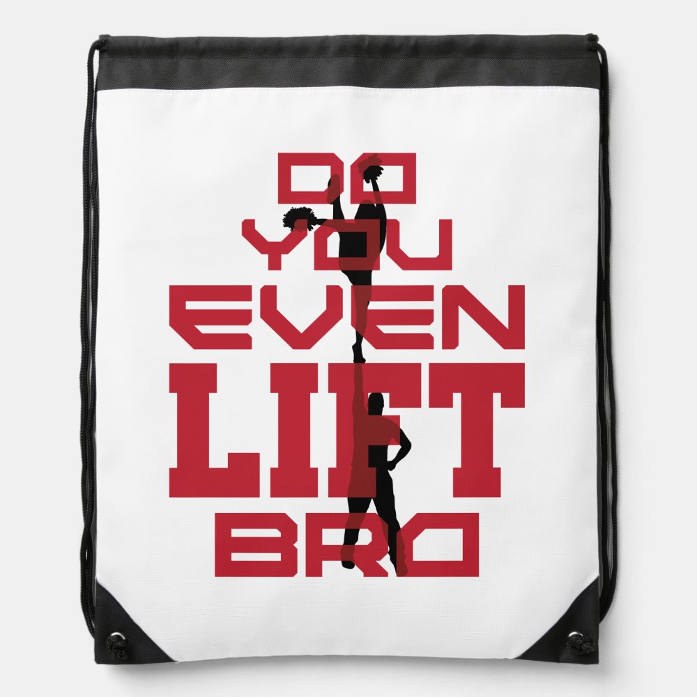 cheerleading men funny do you even lift bro drawstring bag - Cheerleading Gifts