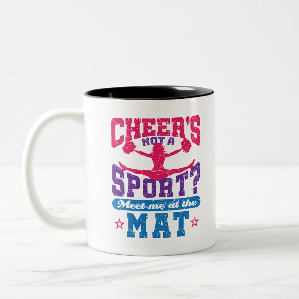 cheers not a sport funny cheerleading cheerleader two tone coffee mug - Cheerleading Gifts