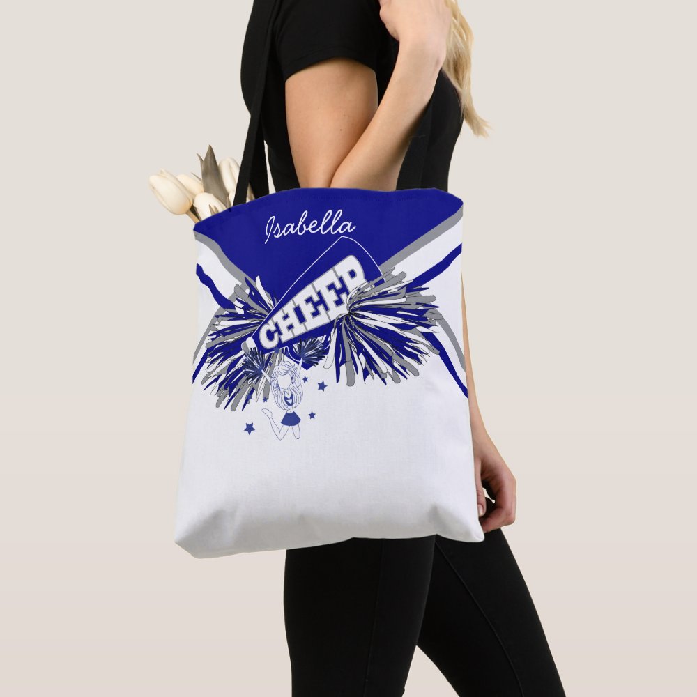 cute gray white and blue cheerleader design 2 tote bag r763d28f582c540c58d06f25e58d7a3d7 eehl5 8byvr 1000 - Cheerleading Gifts