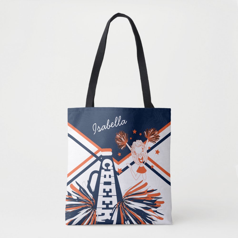 cute orange white and blue cheerleader design tote bag rb15585e521a64a099fdc4248907403be 6kcf1 1000 - Cheerleading Gifts