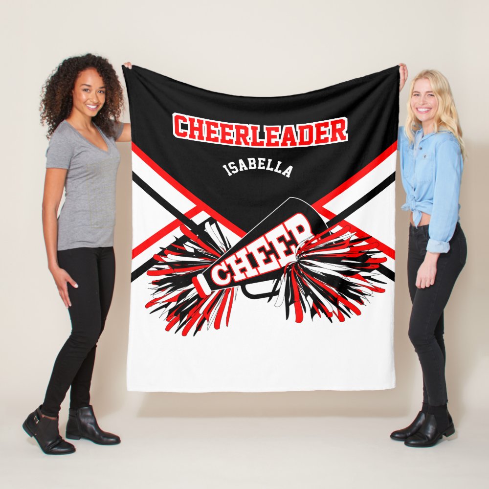 for a cheerleader red white black 2 fleece blanket - Cheerleading Gifts