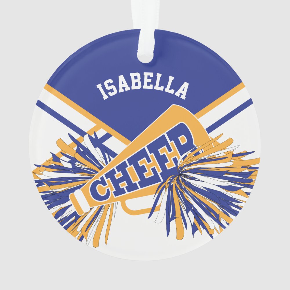 for cheerleaders white blue and gold ornament - Cheerleading Gifts