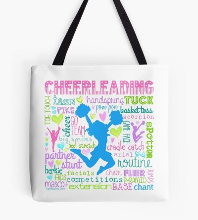 Pastel Cheerleading Typography Tote Bag Official Cheerleading Merch