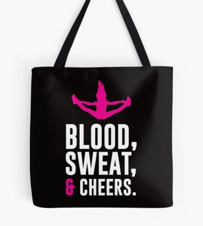 Blood Sweat And Cheers Cheerleading Cheerleader Sports Team Tote Bag Official Cheerleading Merch