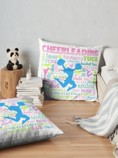 Pastel Cheerleading Typography Throw Pillow Official Cheerleading Merch