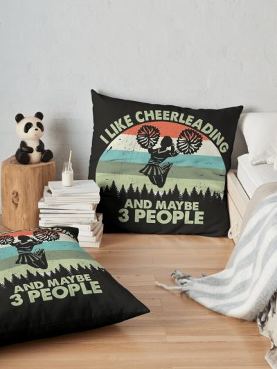 Cheerleading Lover Funny Gift Idea I Like Hobby Throw Pillow Official Cheerleading Merch