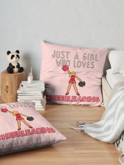 Just A Girl Who Loves Cheerleading. Throw Pillow Official Cheerleading Merch