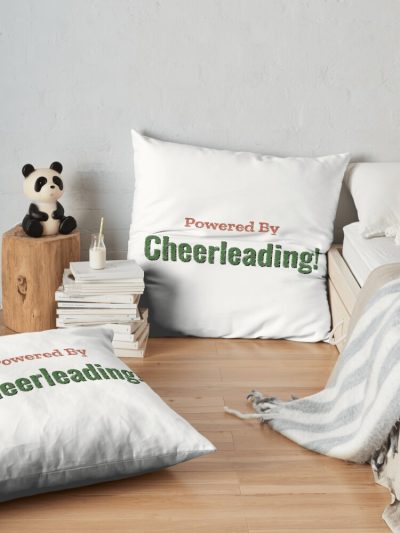 Powered By Cheerleading Throw Pillow Official Cheerleading Merch