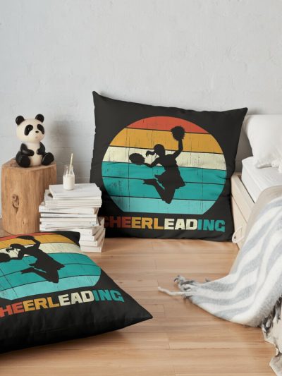 Vintage Retro Cheerleading: Best Funny Gift For Cheerleading Lovers Throw Pillow Official Cheerleading Merch