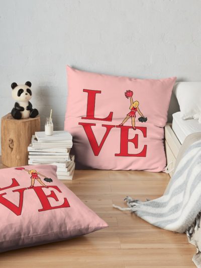 Love Cheerleading. Throw Pillow Official Cheerleading Merch