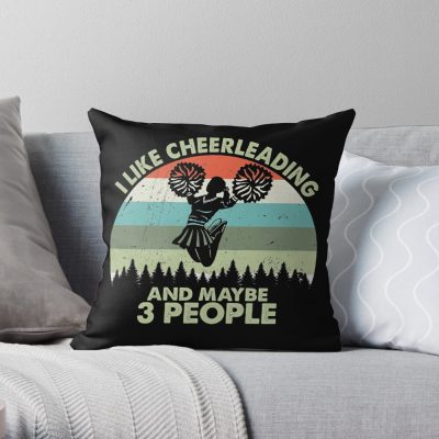 Cheerleading Lover Funny Gift Idea I Like Hobby Throw Pillow Official Cheerleading Merch