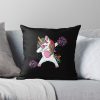 Magical Cute Dabbing Unicorn Cheer Funny Cheerleading Throw Pillow Official Cheerleading Merch