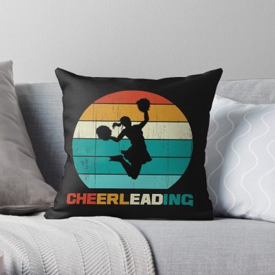 Vintage Retro Cheerleading: Best Funny Gift For Cheerleading Lovers Throw Pillow Official Cheerleading Merch