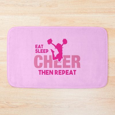 Eat Sleep Cheer Repeat Bath Mat Official Cheerleading Merch