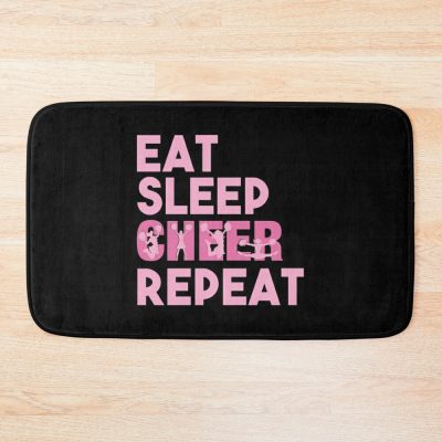 Eat Sleep Cheer Repeat Bath Mat Official Cheerleading Merch