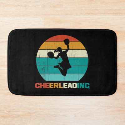 Vintage Retro Cheerleading: Best Funny Gift For Cheerleading Lovers Bath Mat Official Cheerleading Merch