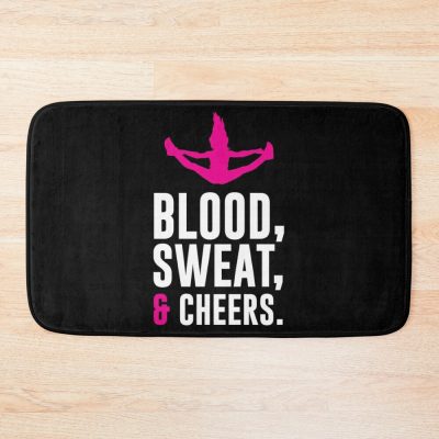 Blood Sweat And Cheers Cheerleading Cheerleader Sports Team Bath Mat Official Cheerleading Merch