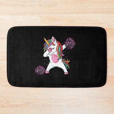 Magical Cute Dabbing Unicorn Cheer Funny Cheerleading Bath Mat Official Cheerleading Merch