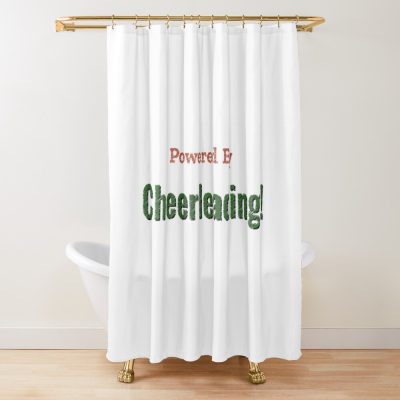 Powered By Cheerleading Shower Curtain Official Cheerleading Merch