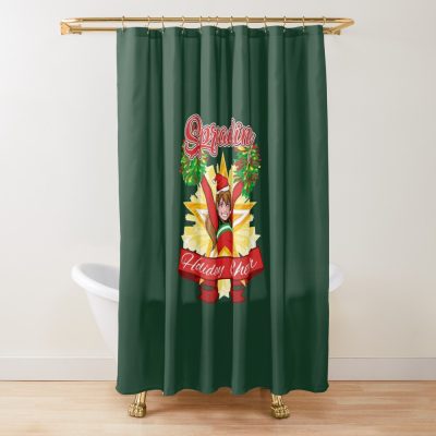 Spreading Holiday Cheer Cheerleading Christmas Shower Curtain Official Cheerleading Merch