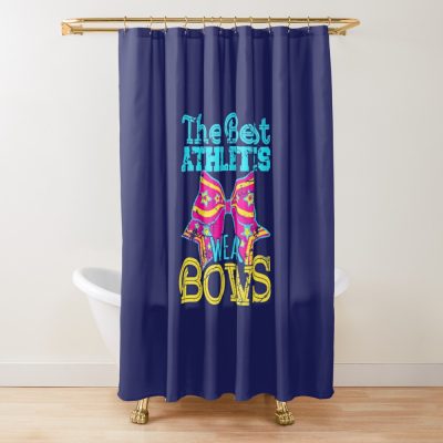 Cheerleading The Best Athletes Wear Bows Shower Curtain Official Cheerleading Merch