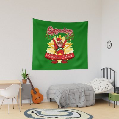 Spreading Holiday Cheer Cheerleading Christmas Tapestry Official Cheerleading Merch