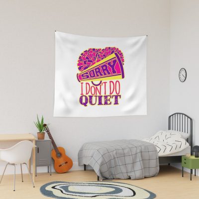 Cheerleading Sorry I Don'T Do Quiet Tapestry Official Cheerleading Merch