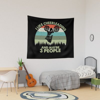 Cheerleading Lover Funny Gift Idea I Like Hobby Tapestry Official Cheerleading Merch