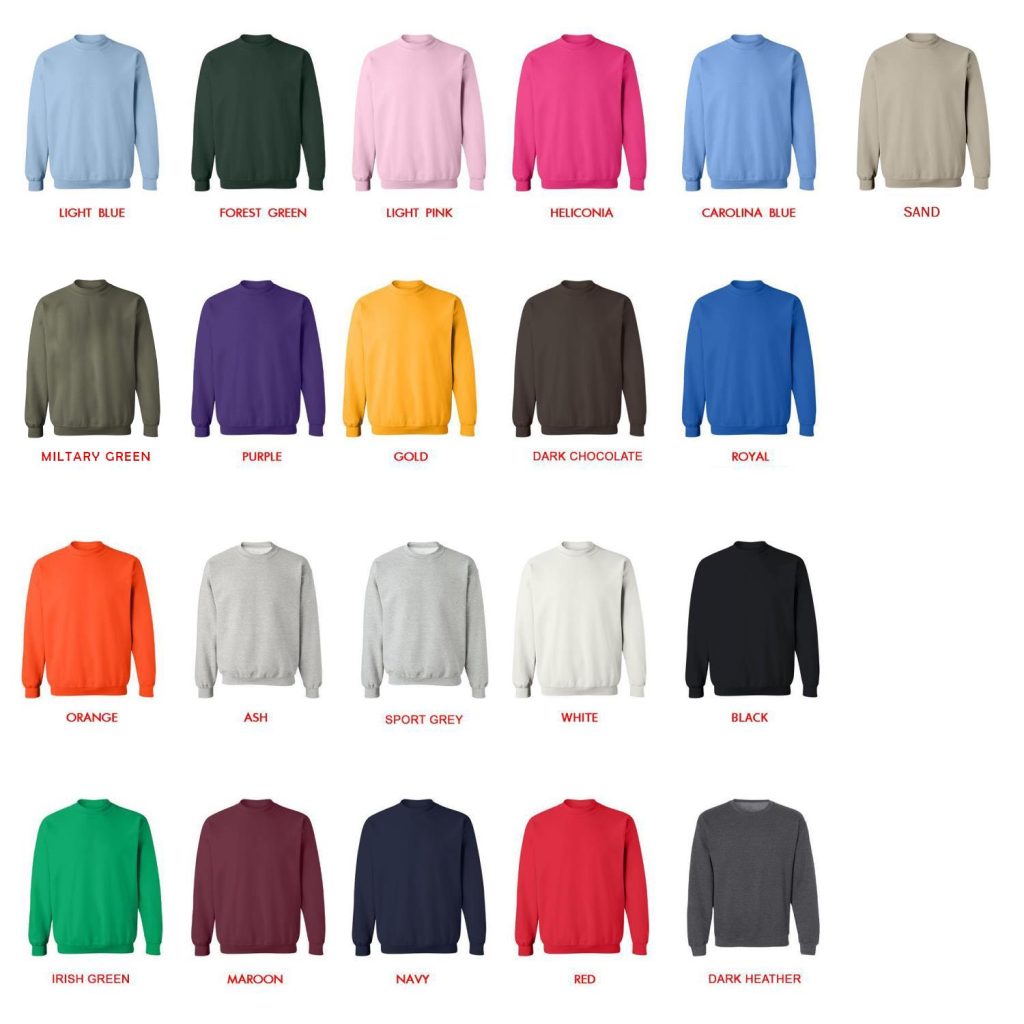 sweatshirt color chart - Cheerleading Gifts