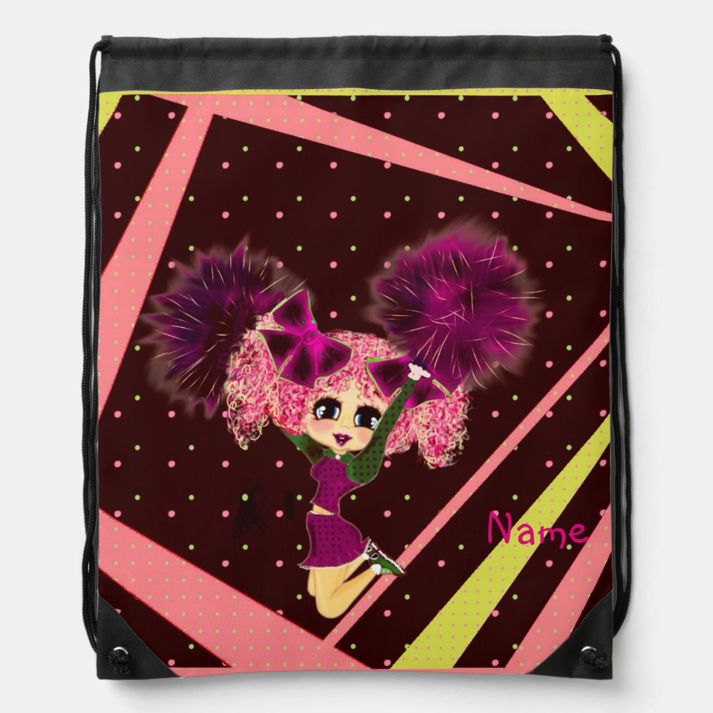 Cute Cheerleader Gifts Personalized Drawstring Bag