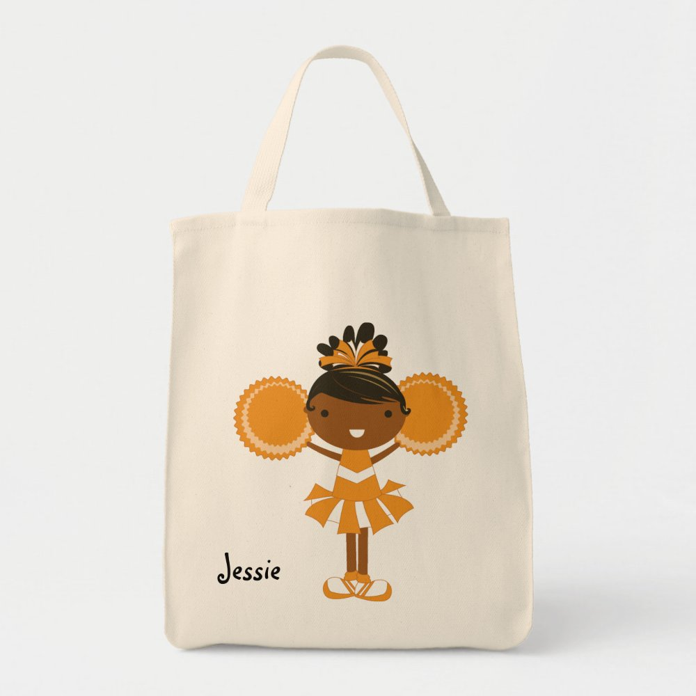 Orange Cheerleading Personalized Party Tote Bag